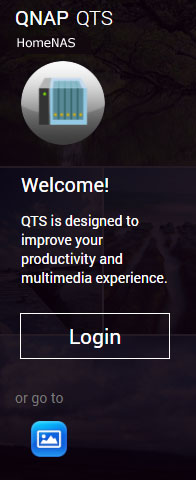 Qnap login splash screen
